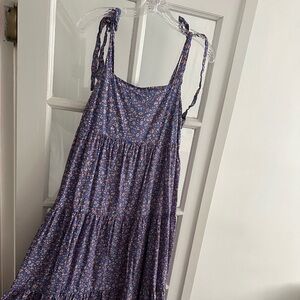 Madewell blue purple floral maxi dress